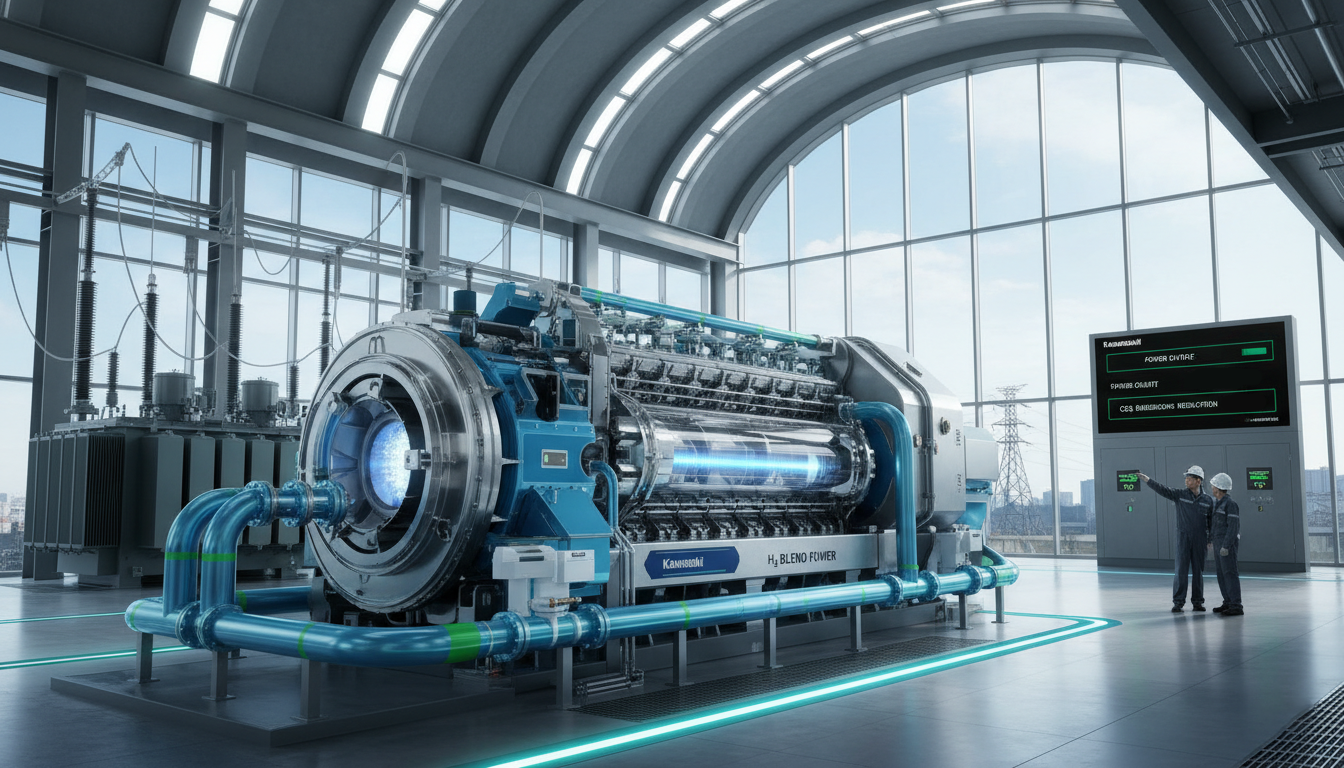 Media for Kawasaki Introduces World's First Commercial Gas Engine Running on 30% Hydrogen Blend for Power Generation