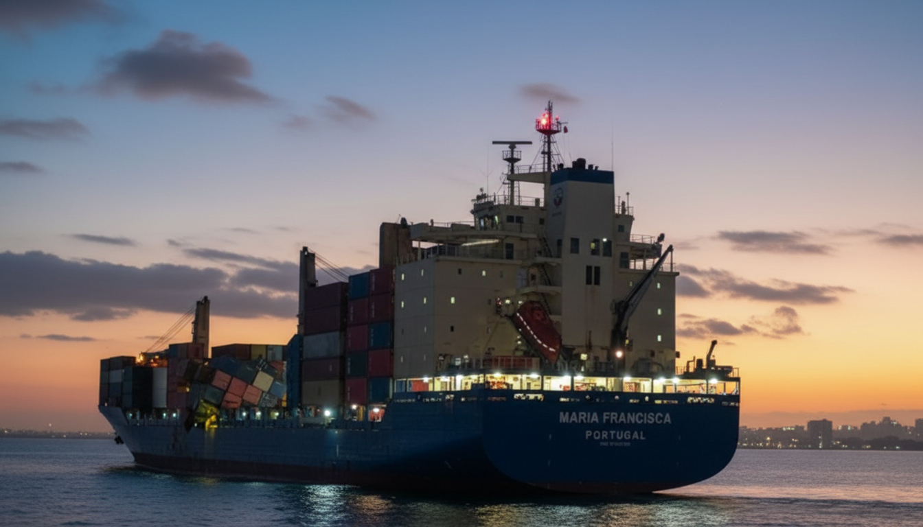 Media for Vessel Seeks Shelter in Spanish Port After Severe Container Collapse During Storm