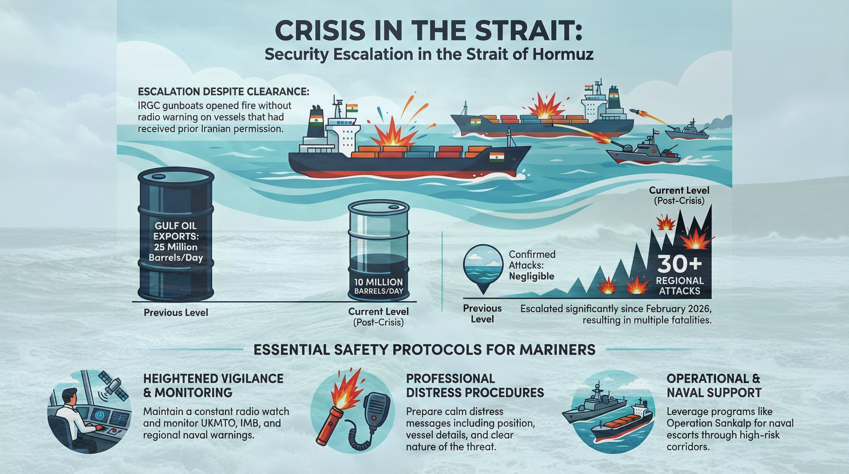 Media for Incident in the Strait of Hormuz: Iranian Gunboats Open Fire on Indian-Flagged Vessels