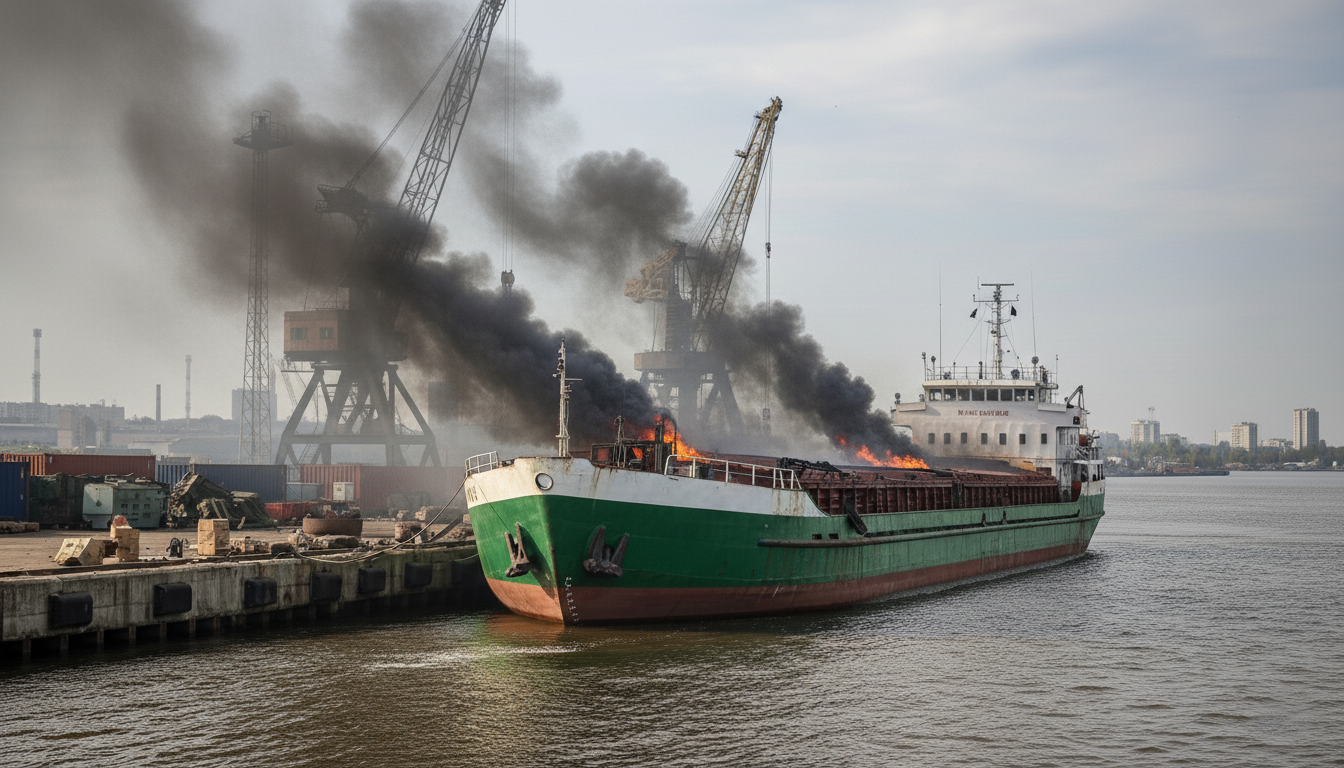 Media for Drone Strike on Izmail Port: Foreign-Flagged Vessels Damaged in Black Sea Corridor